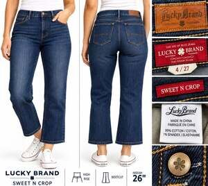 Y2K Lucky Brand Sweet N Crop High Rise Bootcut Women's Jeans Size 4 Dark Wash